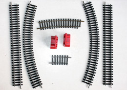 JOUEF HO 6 RAILS: 2 DROIT N°475, 2 COURBE N°470, 1 R=325mm, 1 R=385mm + 2 BUTOIR, MODELISME FERROVIAIRE TRAIN (2105.249) - Track