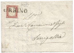 Antichi Stati Italiani - Sardegna - Fresca Lettera Da Urbino 04/61 Per Senigallia Affrancata Con 40 Cent Rosa Lilla - Ma - Sonstige & Ohne Zuordnung