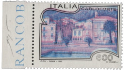Italia - Repubblica - 1993 Repubblica - 600 Lire Turismo Carloforte Senza La Stampa Del Colore Giallo - Cert. Carraro -  - Otros & Sin Clasificación