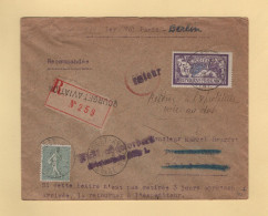 1er Vol Paris Berlin - 1-6-1926 - Recommande Bourget Aviation - 1927-1959 Covers & Documents