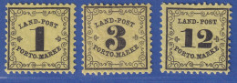 Baden Portomarken 1, 3, 12 Kr. Mi.-Nr. 1-3x Satz Postfrisch **  - Neufs