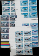 RUSSIA 2006 100th BIRTHDAY OF OLEG ANTONOV BLOCK OF 8 STAMPS IMPERF PROOF MI No 1295-9 MNH VF !! - Variétés & Curiosités