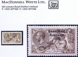 Ireland 1925 Saorstat 3-line Narrow Date Overprint, 2/6d Brown Fresh Mint Hinged - Neufs