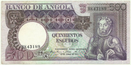 Angola - 500 Escudos - 10.6.1973 - Pick: 107 - Serie BK - Luiz De Camões - PORTUGAL - Angola