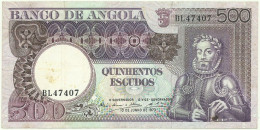 Angola - 500 Escudos - 10.6.1973 - Pick: 107 - Serie BL - Luiz De Camões - PORTUGAL - Angola