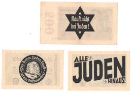 3 Nazi Propaganda FORGERY Ovpt On Genuine 1923 EF - Devise De La Confédération (1861-1864)