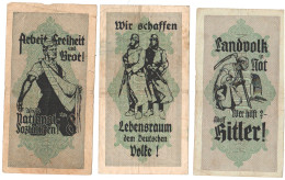 SALE 3 WW2 Germany Nazi Propaganda FORGERY Overprint On Genuine 1000 Mark 1923 Banknote Fine (tears) - Other & Unclassified