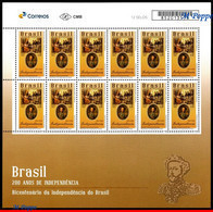 Ref. BR-V2022-09-F BRAZIL 2022 HISTORY, 200 YEARS INDEPENDENCE,, WITH PORTUGAL, D.PEDRO I, SHEET MNH 12V - Ongebruikt
