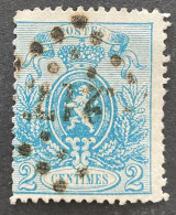 Kleine Leeuw OBP 24 - 2c Gestempeld LP217 LIEGE - 1866-1867 Kleine Leeuw