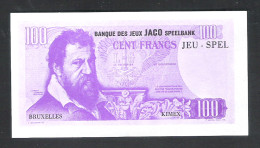 BANKBILJET 100 F - JACO SPEELBANK - BANQUE DE JEUX - KIMEX BRUXELLES  - 12 Cm X 6 Cm  (BB 24) - [ 8] Fakes & Specimens