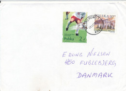 Poland Cover Sent To Denmark Wejherowo 1-7-2002 Topic Stamps Incl. Football - Covers & Documents