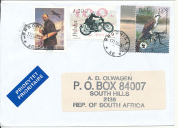 Poland Cover Sent To South Africa Brodnica 17-11-2003  Topic Stamps Incl. WWF Bird Stamp - Cartas & Documentos