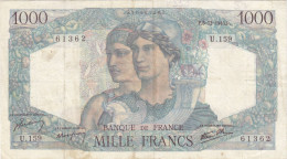 Billet 1000 F Minerve Et Hercule Du 6-12-1945 FAY 41.09 Alph. U.159 - 1 000 F 1945-1950 ''Minerve Et Hercule''