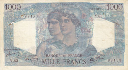 Billet 1000 F Minerve Et Hercule Du 12-7-1945 FAY 41.06 Alph. V.83 - 1 000 F 1945-1950 ''Minerve Et Hercule''