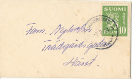 Finland Very Small Cover Jacobstad 3-8-1953 Size 5½ X 9½ Cm. Single Franked Lion Type - Covers & Documents