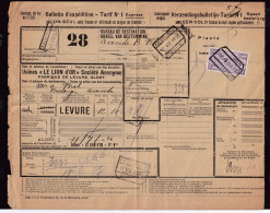 DDFF 573 - Timbre Chemin De Fer S/ Bulletin D'Expédition - Gare De AALST (gratté) 1926 - Fabrique De Levure Le Lion D'Or - Documentos & Fragmentos