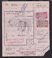 DDFF 580 - Timbres Chemin De Fer S/ Bulletin D'Expédition - Gare De LA LOUVIERE 1947 - S.A. FAGROBEL à BOUVY - Documents & Fragments