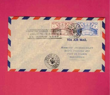 Lettre Par Avion De 1947 Pour La Martinique - YT N° 187 Et 191 - Lettres & Documents