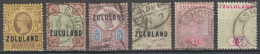 ZULULAND - 1888/1894 - YVERT N°5 * MH + 6/7 + 10 + 15 + 21 OBLITERES - COTE = 485 EUR - Zululand (1888-1902)