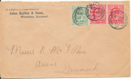 Great Britain Cover Sent To Denmark Wavertre Liverpool 131-5-1910 John Kellitt & Sons Wavertree - Non Classés