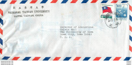 Lettre Cover Chine China University Iowa Taipei - Briefe U. Dokumente