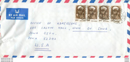 Lettre Cover Inde India University Iowa - Lettres & Documents