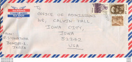 Lettre Cover Inde India University Iowa - Lettres & Documents