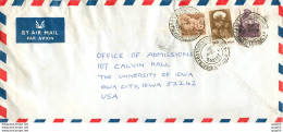 Lettre Cover For University Of Iowa Inde India - Storia Postale