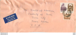 Lettre Cover For University Of Iowa Inde India - Storia Postale