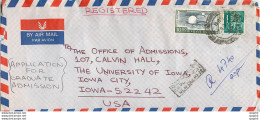 Lettre Cover Inde India University Iowa - Brieven En Documenten