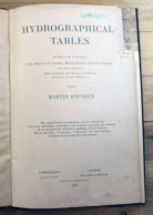 Old English Language Book, Hydrographical Tables, Martin Knudsen, Copenhagen/London 1901 - Earth Science