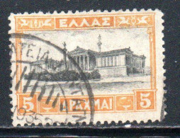 GREECE GRECIA ELLAS 1927 ACADEMY OF THE SCIENCES ATHENS 5d USED USATO OBLITERE' - Oblitérés