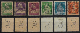 Switzerland 1895/1924 6 Stamp With Perfin R&C By Reichenbach & Co From St. Gallen Lochung Perfore - Perfin