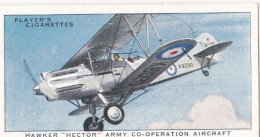 4 Hawker Hector, Army Liaison - Aircraft Of The Royal Air Force 1938 - Players Original Cigarette Card - Military - Player's