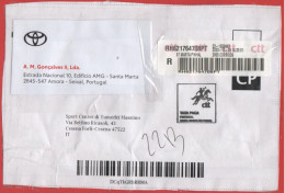 PORTOGALLO - PORTUGAL - 2023 - Taxa Paga/Postage Paid - Registered - Viaggiata Da Santa Marta Do Pinhal Per Cesena, Ital - Storia Postale