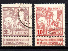 1910 - Belgio 95 + 98 Caritas  ----- - 1910-1911 Caritas