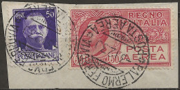 ITPA2AFR "1926/28 Regno D'Italia, Sassone Nr. 2A, Francobollo Usato Su Frammento °/ P.A. - Correo Aéreo