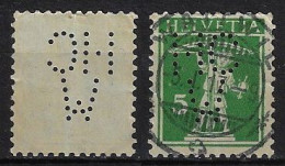 Switzerland 1915/1928 Stamp With Perfin HC/W By Heberlein & Co AG From Wattwil Lochung Perfore - Perfin