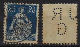 Switzerland 1910/1932 Stamp With Perfin JR/G Aniline Dye & Extract Factories Joh. Rud. Geigy From Basel Lochung Perfore - Perforés