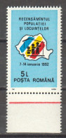Rumänien; 1991; Michel 4707 **; Recensamintul Populatiei; Rand; Bild2 - Other & Unclassified
