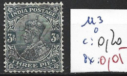 INDE ANGLAISE 113 Oblitéré Côte 0.20 € - 1911-35 King George V