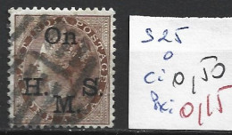 INDE ANGLAISE SERVICE 25 Oblitéré Côte 0.50 € - 1858-79 Crown Colony