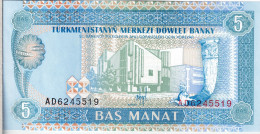 Turkménistan - 5 Manat 1993 UNC - Turkménistan