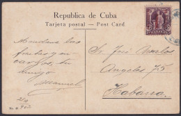 1902-H-32 CUBA REPUBLICA 1902 INVERTED OVERPRINT POSTCARD. SOLD AS IS.  - Otros & Sin Clasificación