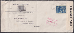 1939-H-127 CUBA REPUBLICA 1940 DOUBLE CENSORSHIP COVER TO GERMANY.  - Brieven En Documenten