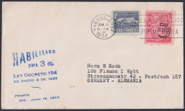 1953-FDC-132 CUBA REPUBLICA 1953 FDC 3c SURCHARGE TOBACCO PROPAGANDA.  - FDC