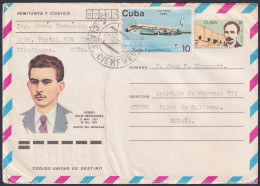 1987-EP-242 CUBA 1987 20c POSTAL STATIONERY COVER TO SPAIN. MONCADA PEDRO VELIZ.  - Covers & Documents