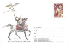 BULGARIA, 2022, MINT POSTAL STATIONERY, PREPAID ENVELOPE,  EUROPA, STORIES AND MYTHS, BIRDS, WARRIORS,HORSES - 2022