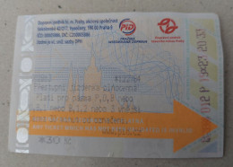 Czech Republic Prague Trains And Trams Ticket  2023 - Europe