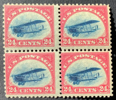 US Sc.C3 (Yv.780€) MNH** 1913 Air Post Stamp 24c Curtiss Jenny Fresh Block Of Four ! (USA TB Neuf Sans Charniére - 1b. 1918-1940 Nuevos